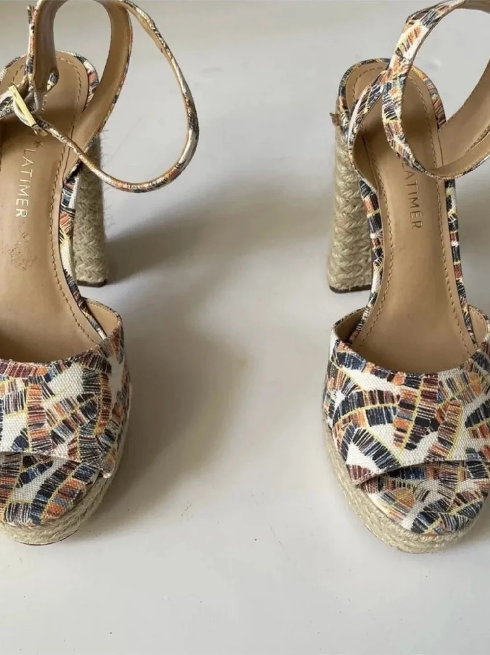 Gibson Latimer Multicolor Printed Espadrille Heels Sandals